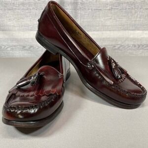 VTG‎ Hanover Imperial L.B. Tassel Kiltie Loafers Mens 9 Burgundy Leather Shoes